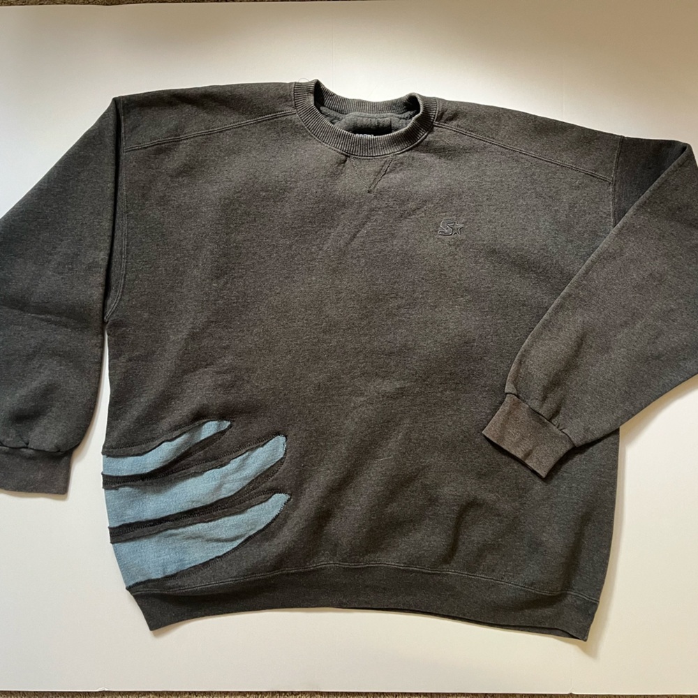 Upcycled STARTER Charcoal Heavyweight Sweatshirt. - Picture 5 of 5